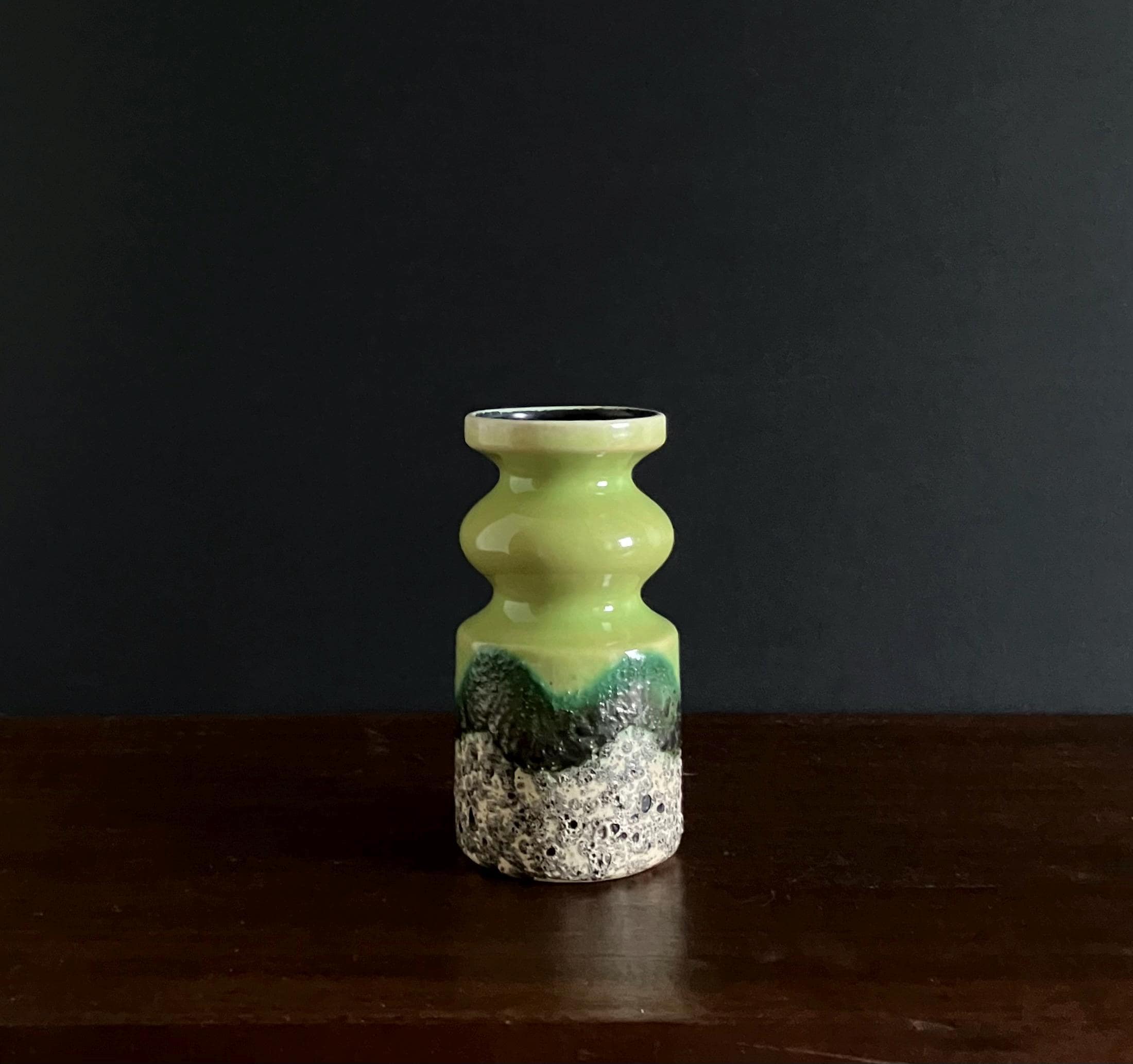 1970's East German Pottery VEB Haldensleben Vase Acid Lime