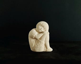 1970’s Marbell Stone Art Belgium Girl Figurine