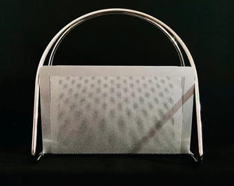 Vintage 1980’s Italian Masagni Perforated Metal Magazine Rack