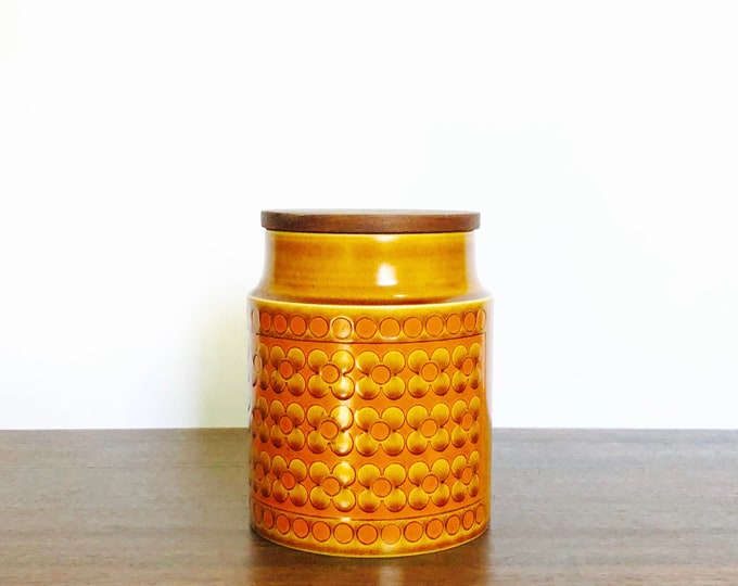 1970's Hornsea Pottery Saffron Storage Jar With Teak Lid Etsy