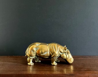 Vintage Solid Brass Hippo 3 Kg