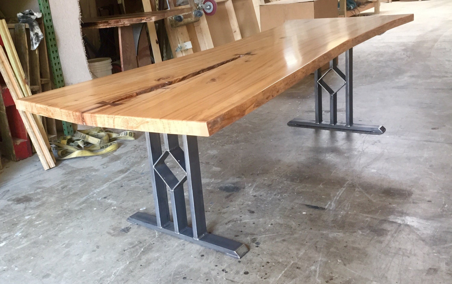 Design Dining Table Legs Three Bars With Middle Square | Etsy