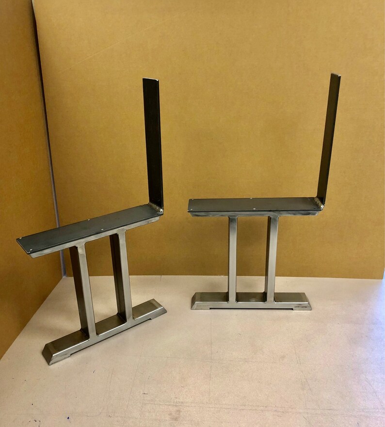 Design Bench Legs Two Bars With Back Rest Industrial Bench Etsy