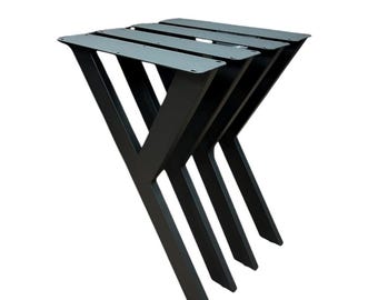 Set of 4 Steel Table Legs 28”H, Dining Table Metal Legs Y Style, Set of 4 Individual Table Legs, Heavy Duty Sturdy Black Powder Coated Legs