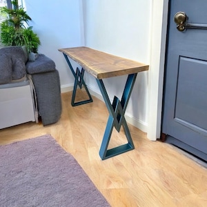 Handmade Steel Table Legs: Modern X-Frame, Black Powder Coat