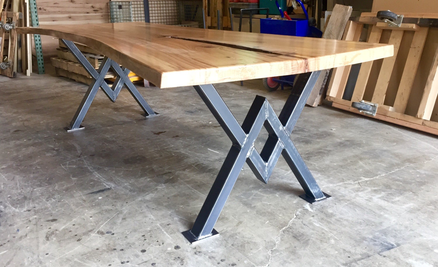 Live Edge ELM Dining Table Beautiful Conference Table Industrial