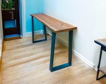 Handmade Steel Console Table Legs | Heavy Duty, Black Powder Coat Finish