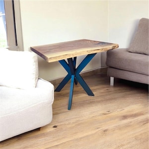 Modern Black Steel Table Legs, X Design (22"H, 20"W)