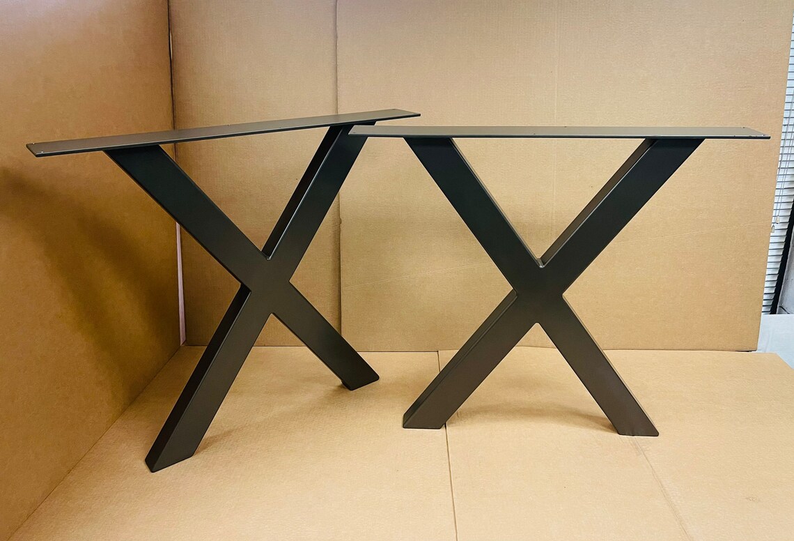 X Design Dining Table Legs Heavy Duty Sturdy Set of 2 Steel Etsy