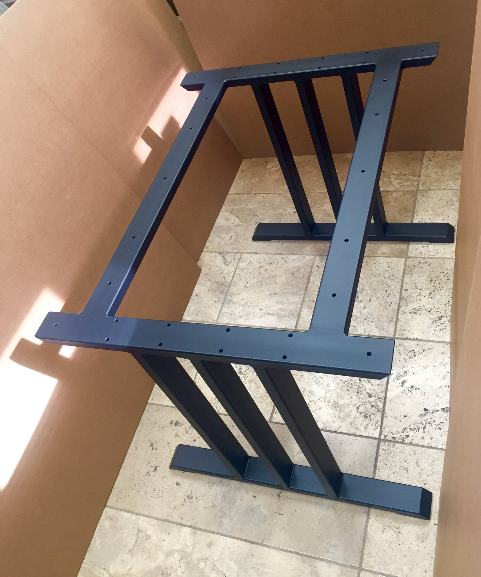 Design Dining Table Base Heavy Duty Sturdy Steel Base 2 Legs Etsy