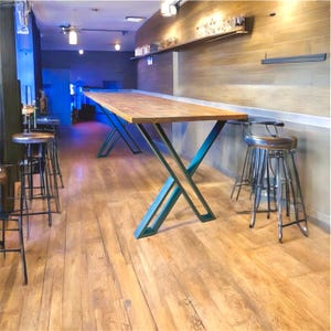 40" Bar Height Steel Table Legs, Heavy Duty Metal Base (Set of 2)