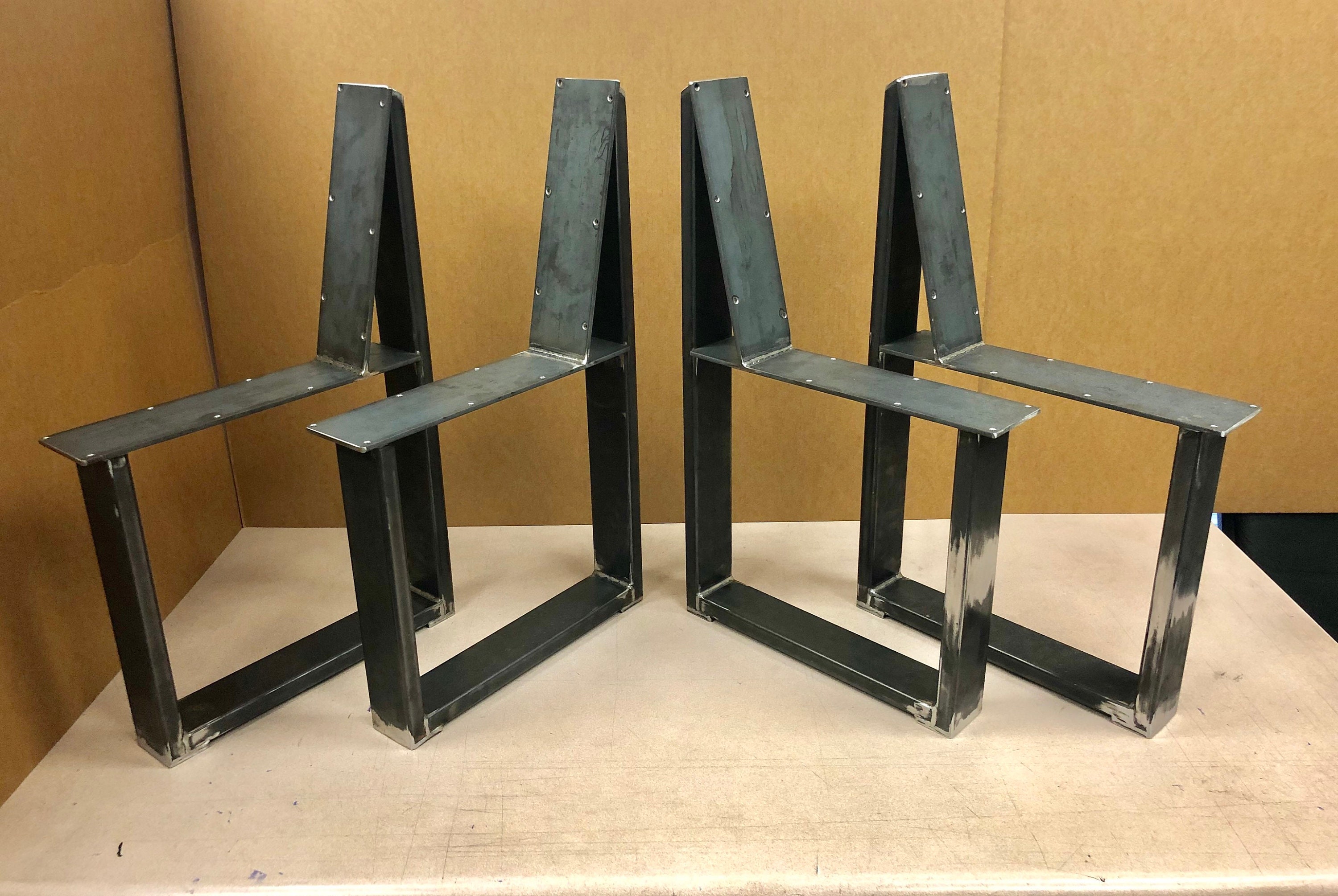 UShaped Bench Steel Legs With Back Rest Set of 4 Steel Bench Etsy