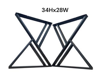 34”H Counter Height Steel Table Legs, Bar Table Legs, Modern Pub Table Legs, Sleek Island Legs, Buffet Table Legs, Custom Made Metal Legs