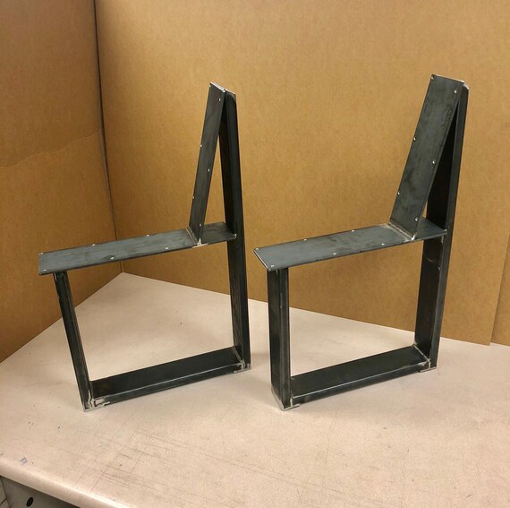 U Shaped Bench Steel Legs With Back Rest Set Of 2 Steel Bench Etsy