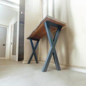 Handmade Modern Steel Table Legs: X-Frame, Black Powder Coat