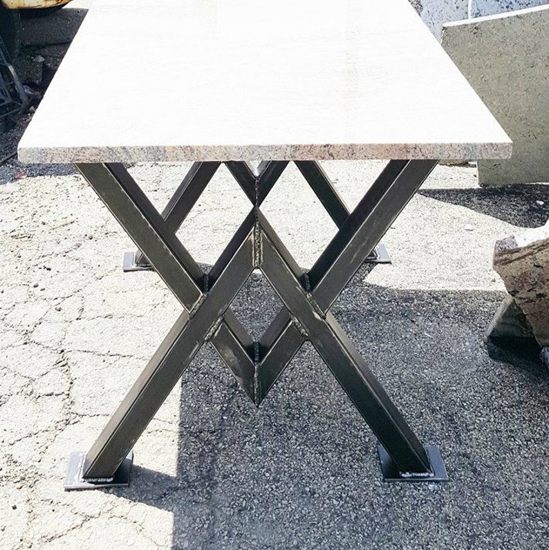 Design Dining Table Heavy Duty Sturdy Steel Legs With Granite Etsy