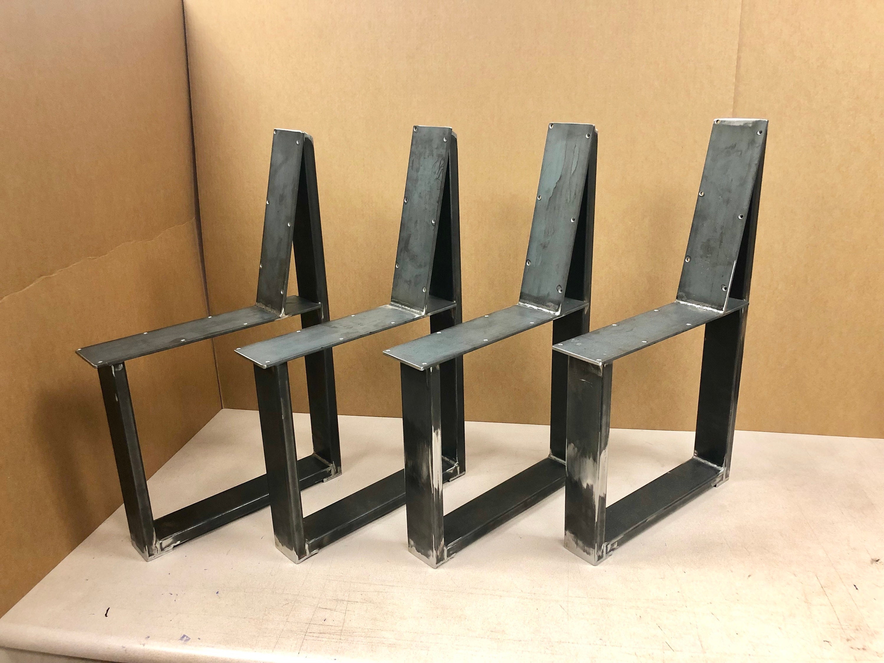 UShaped Bench Steel Legs With Back Rest Set of 4 Steel Bench Etsy