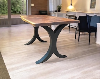 Handmade Steel Table Legs, Heavy Duty Dining Table Base, Modern Elegant Design