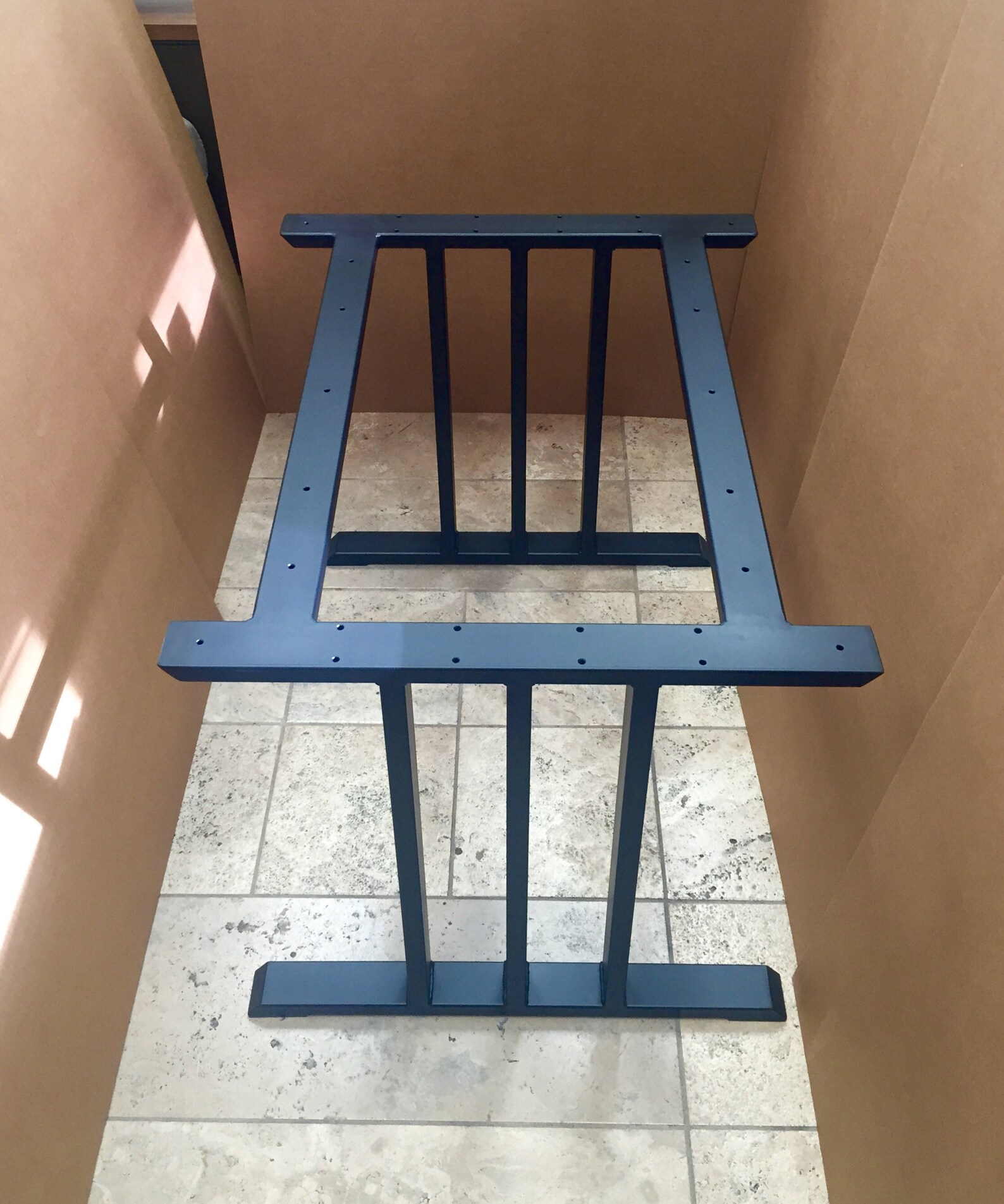 Design Dining Table Base Heavy Duty Sturdy Steel Base 2 Legs Etsy