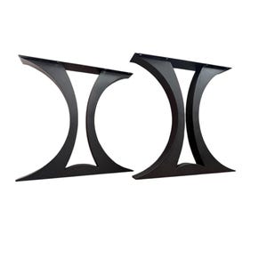 28H x 28W Modern Steel Table Legs, Stylish & Durable Heavy-Duty Metal Legs for Dining Table Desk Kitchen Bar, Matte Black Industrial Legs