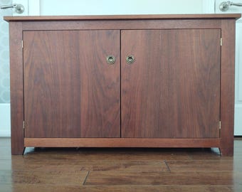 Vintage 1960s Jens Risom Designs Large Minimalist 2-Door Cabinet / Credenza Oiled Walnut Scandinavian Mid Century