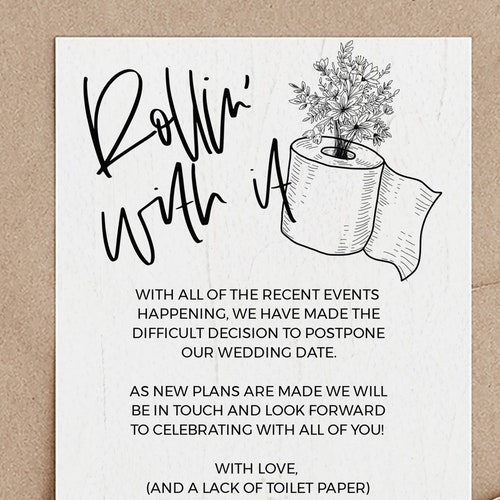 Postponed Wedding Announcement Printable Succulent Wedding - Etsy
