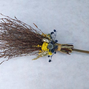 Witches besom, 27&quot; floral altar besom, Altar broom, witches broomstick
