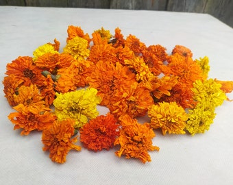 Dried Marigold Flowers, Organic Orange Yellow Mix, Wedding Confetti