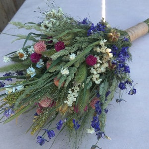 Wild flower bouquet, Spring wedding bouquet, Spring bridal bouquet, Dried flower bouquet, Summer bridal bouquet