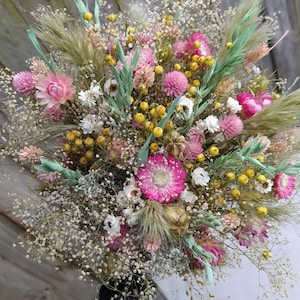 Pastel Dried flower bouquet, blush flowers, Dried Flower Bunch