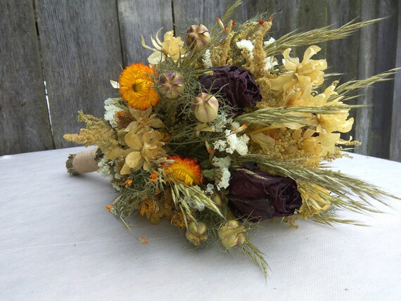Rustic Wedding Bouquet Bridal Bouquet Bridesmaid Bouquetdry Etsy