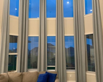 Extra long custom made curtain wide drape grommet top length from 9 to 20ft 2 story living room Free Swatch tall ceiling
