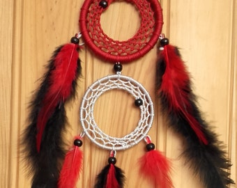 ATTRAPE-REVES DREAMCATCHER rouge gris noir