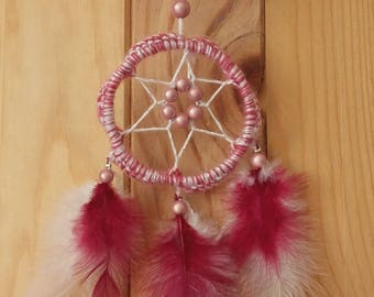 ATTRAPE-REVES DREAMCATCHER double rose blanc