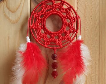 ATTRAPE-REVES DREAMCATCHER rouge blanc