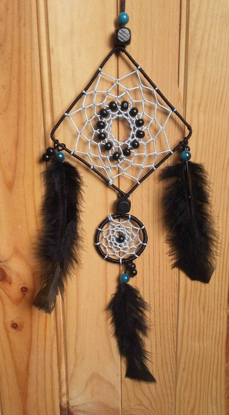 Attrape-Reves Dreamcatcher Noir Bleu