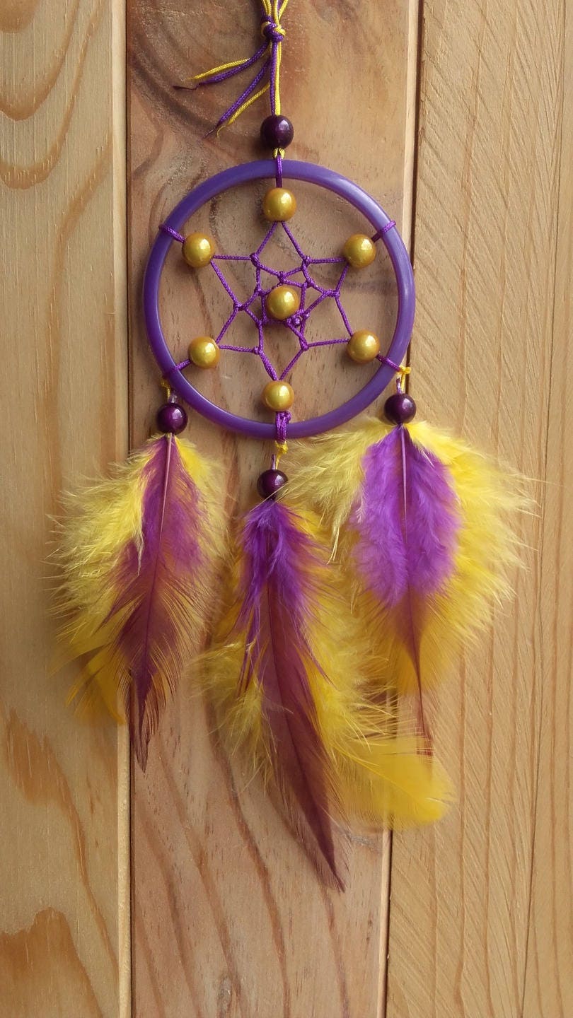 Attrape-Reves Dreamcatcher Violet Jaune