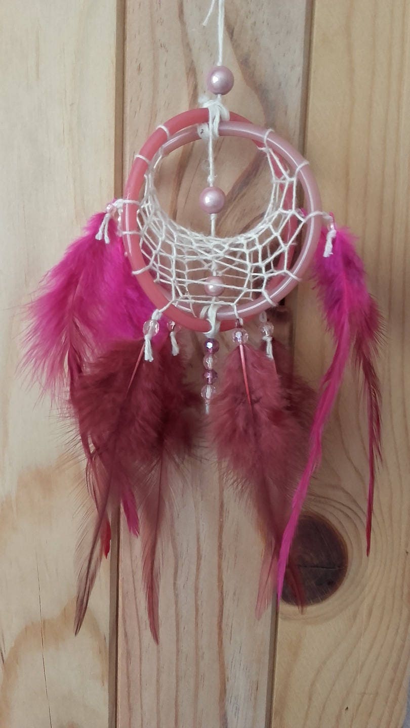 Attrape-Reves Dreamcatcher Rose Ecru