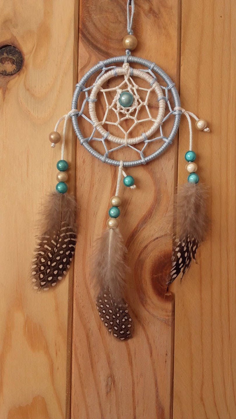 Attrape-Reves Dreamcatcher Bleu Ecru