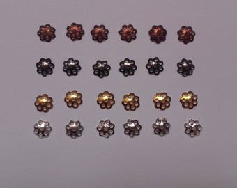 LOT 24 COUPELLES métal 6 mm pour perles