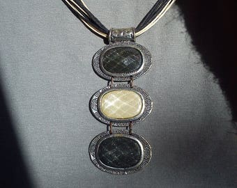 COLLIER TRIPTYQUE METAL argenté