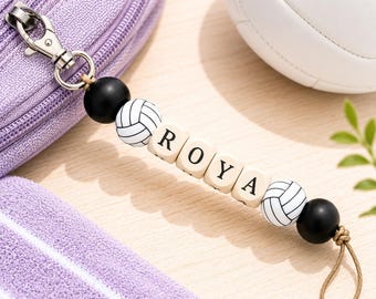Custom Volleyball Name Keychain /Personalized Gift for Sister , Mom ,Coaches,Teacher/Kids Sports Backpack Name Tag