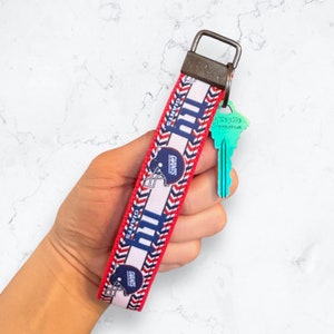Cordón corto de los New York Giants, regalo para un padre/fanático del fútbol, llavero de pulsera/llavero para el coche, regalo para amantes del fútbol