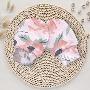 Floral Organic Cotton Baby Mittens: Eczema Relief, Newborn to 6 Months