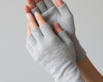 Therapeutic Care Natural Bamboo Pressure Gloves/Sensory Calming Gloves for Autism, ADHD, Arthritis Half Gloves