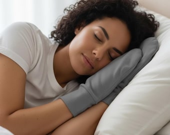 Manoplas para dormir hechas a medida para adultos / Manoplas de algodón orgánico para el eccema / Manoplas para necesidades especiales / Guantes nocturnos para ancianos / Guantes sin dedos