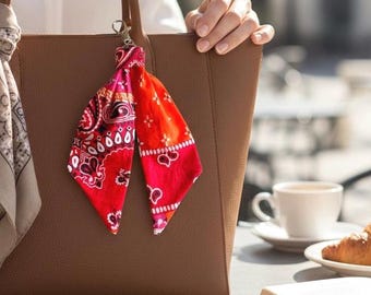 Bandana Mini Scarf Keychain | Purse Charm Accessory |Western Bag Charm | Summer Handbag Decoration