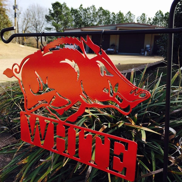 Metal Licensed Razorback Metal Flag w/name