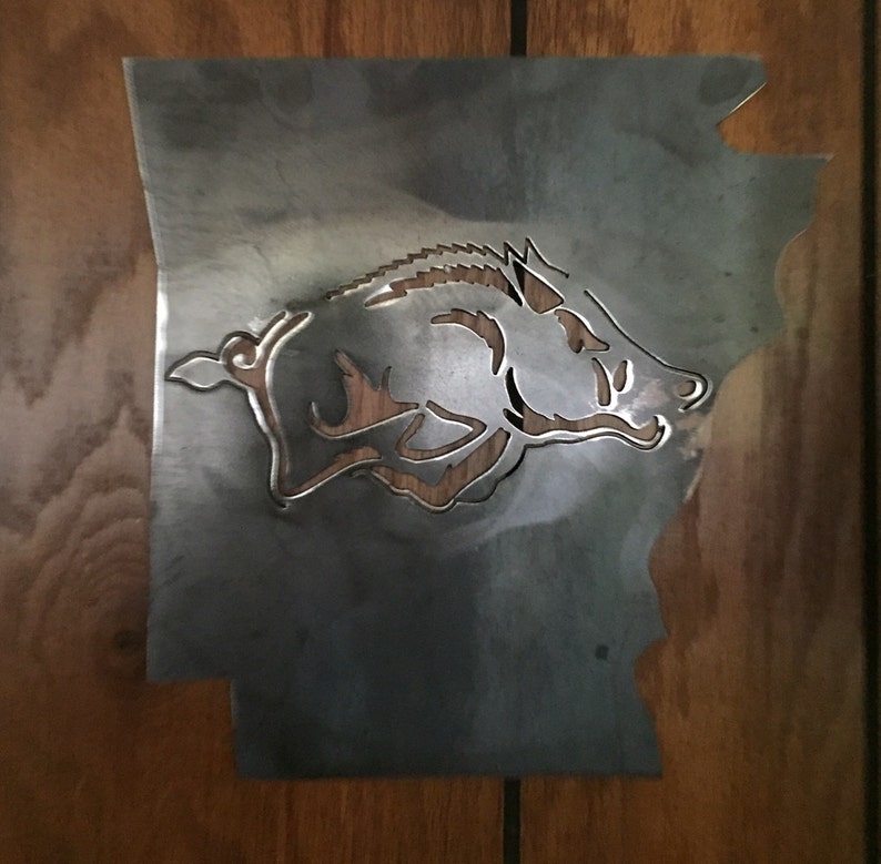 Metal Licensed Metal State of Arkansas W/razorback - Etsy