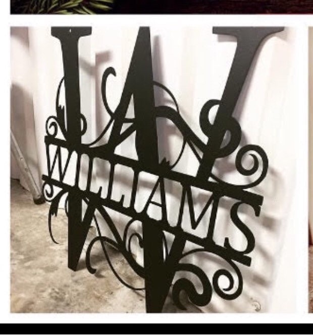 Metal Split Letter Monogram Sign - Etsy